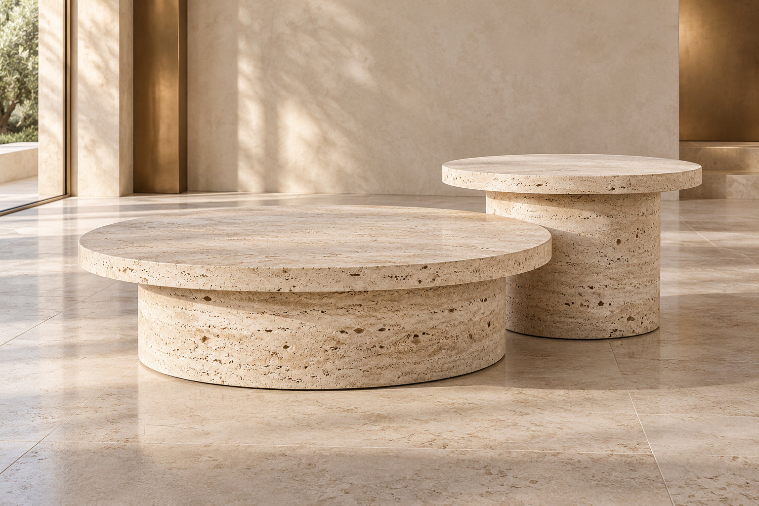 Travertine Nesting Tables