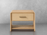 JoJo Fletcher Pauline 1-Drawer Oak & Natural Cane Nightstand - Blonde