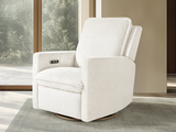 Ayden Boucle Swivel Glider Power Recliner - White
