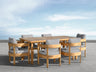 Santino® Outdoor 7-Piece 74" Dining Set - Gray Fabric with Teak Frame