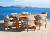 Santino® Outdoor 7-Piece 74" Dining Set - Gray Fabric with Teak Frame