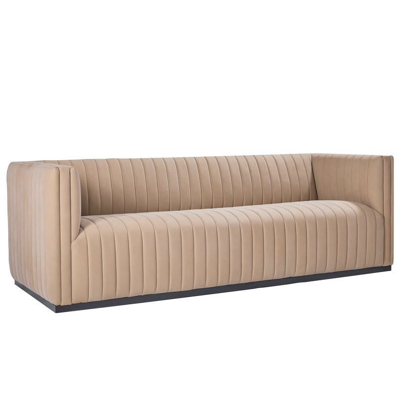 Vail Top Grain Leather Channeled Sofa