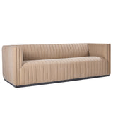 Vail Top Grain Leather Channeled Sofa