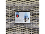 Corbin Fire Table, Spa Blue Fabric, Beige Frame & Beige Top