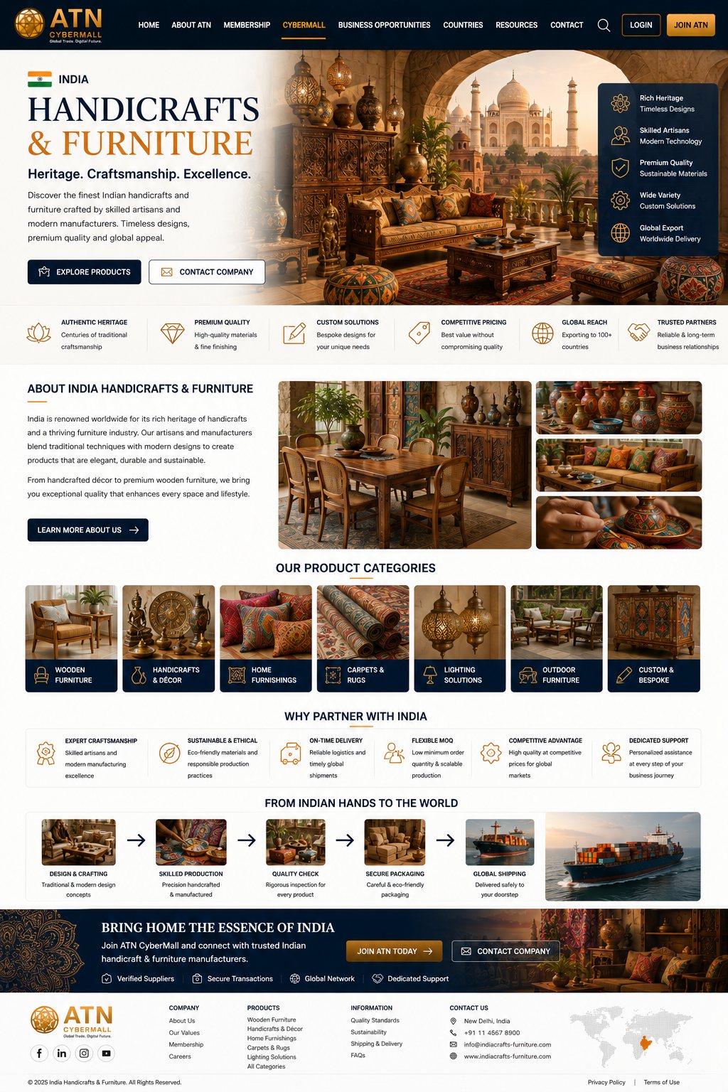 India Handicrafts & Furniture - Upcoming ATN showroom design preview
