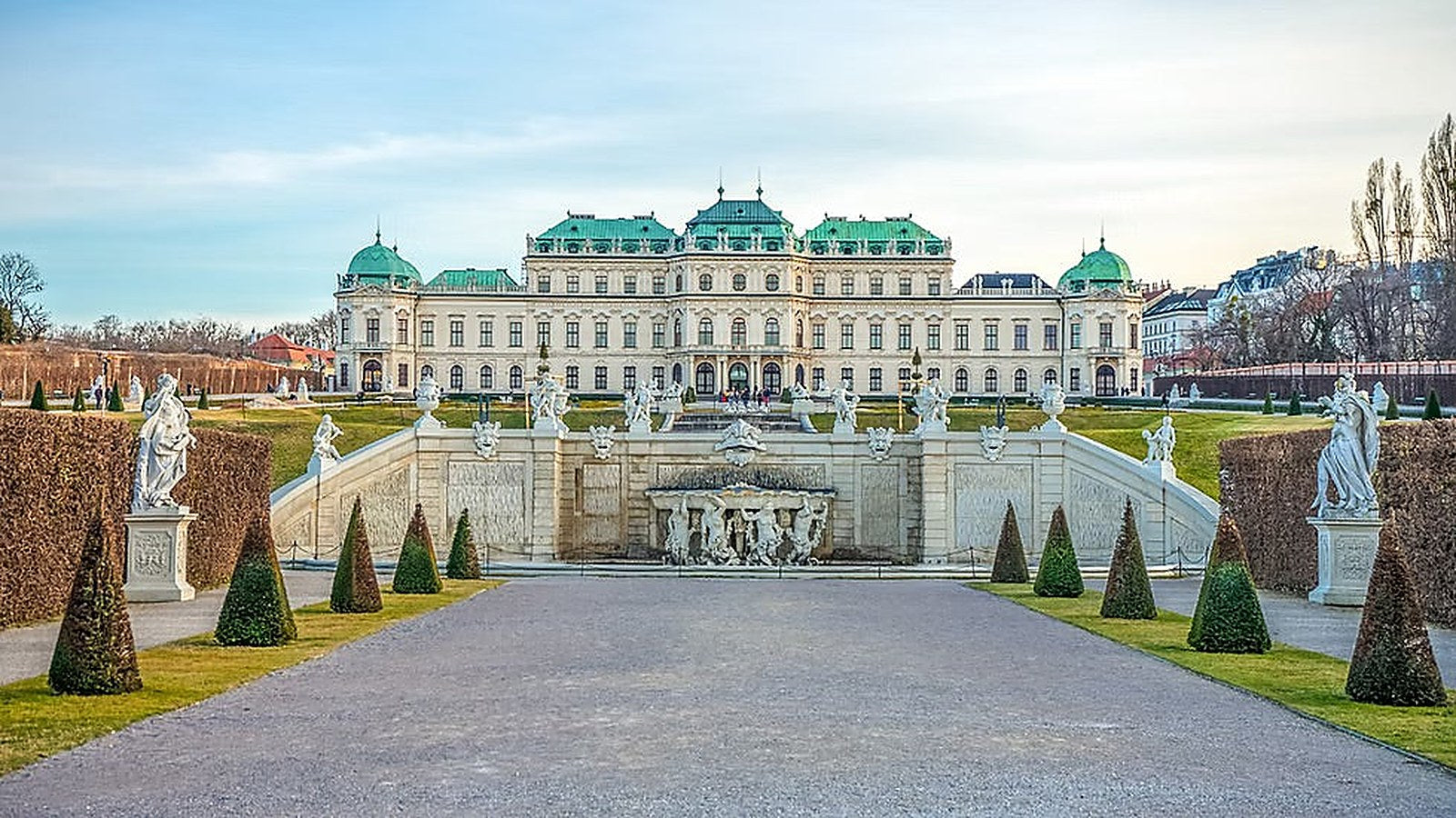 Austria flag and global trade network artwork