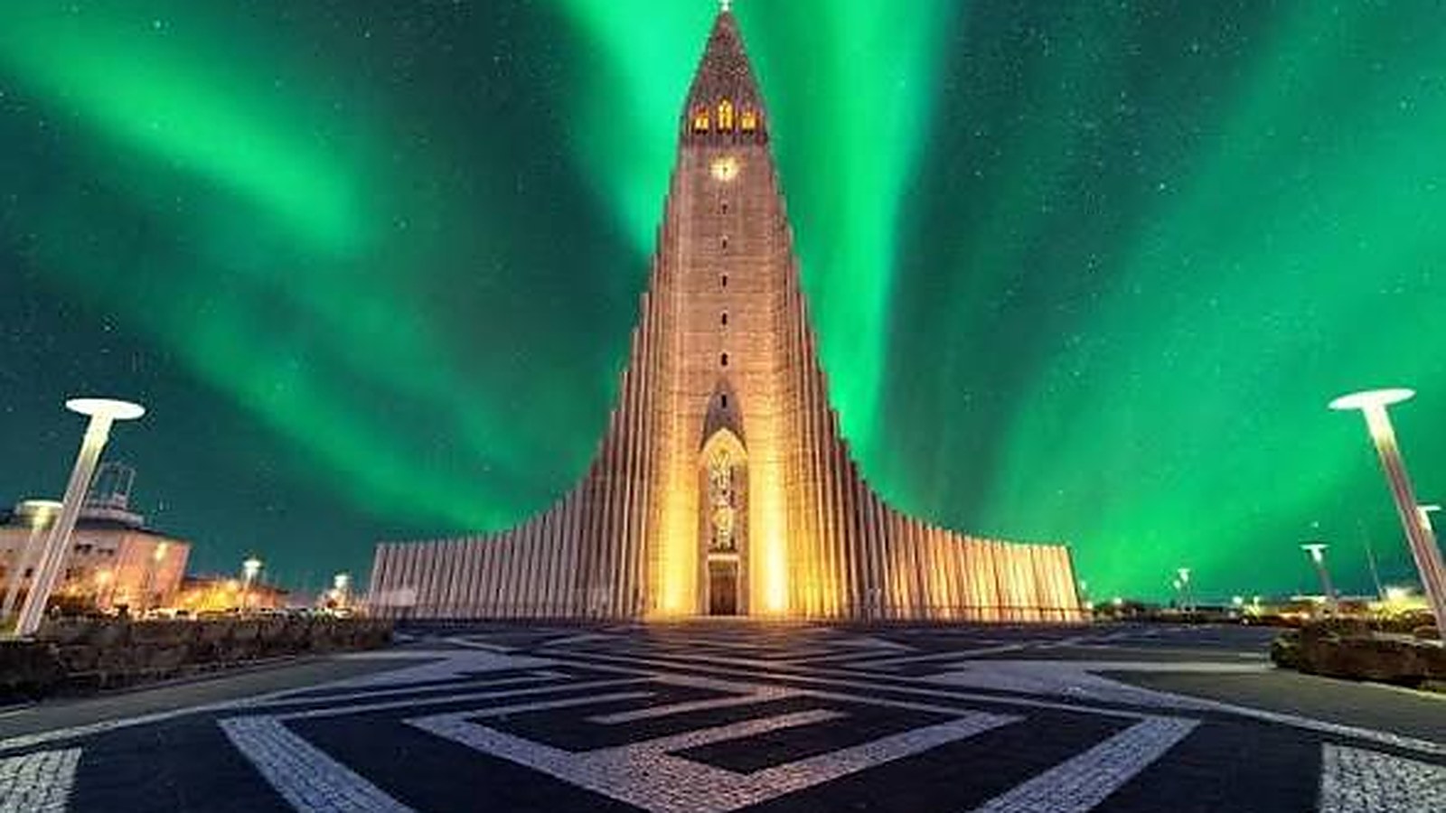 Iceland flag and global trade network artwork